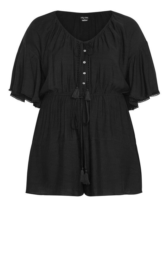 Harlow Lace Playsuit - black, BLACK, alternate image number null