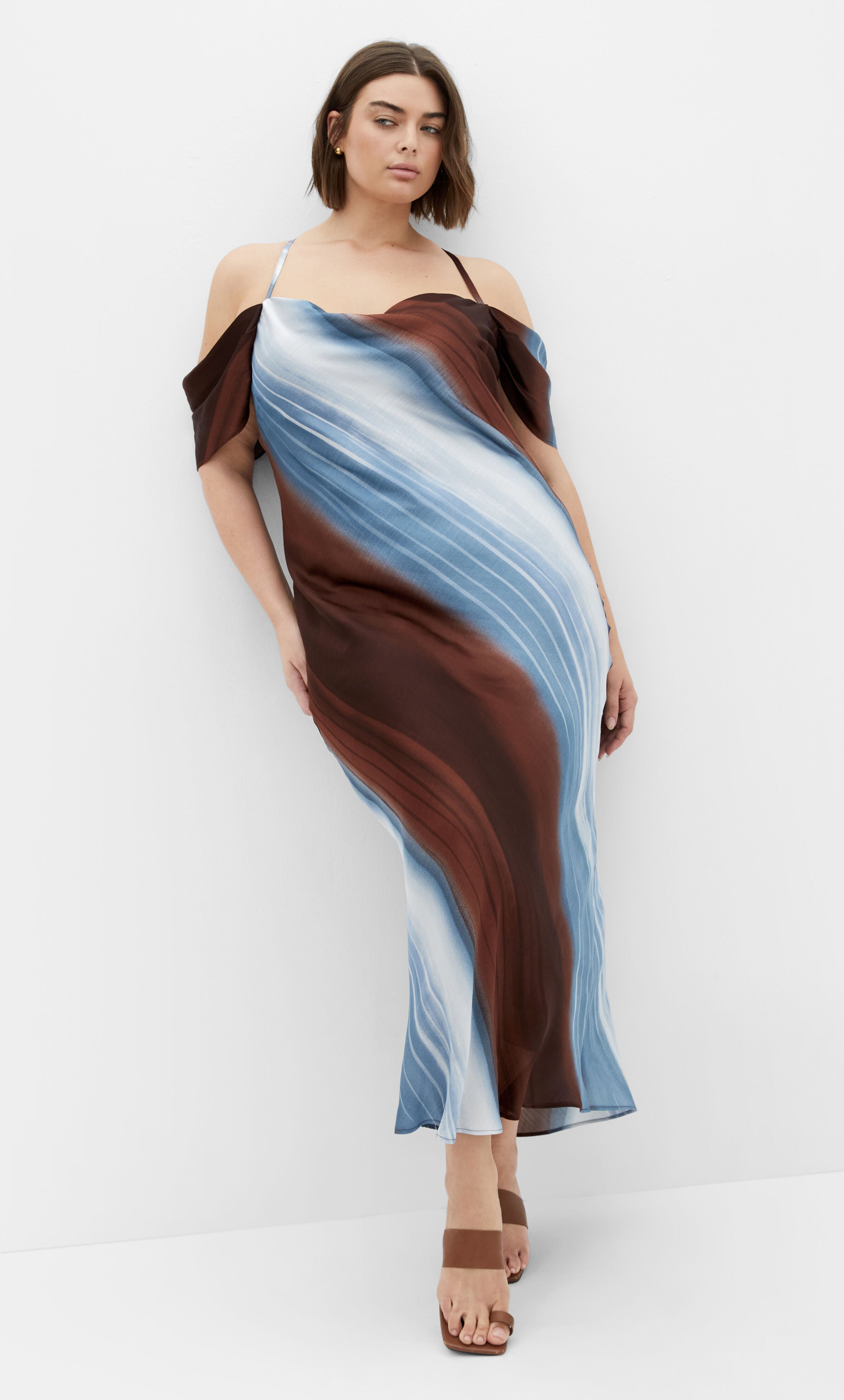 Levitate Print Maxi Dress- choc multi, BLUE, alternate image number 2