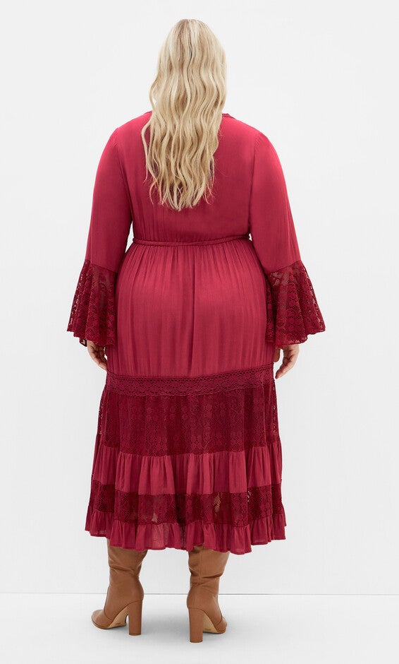 Tisha Lace Maxi Dress - shiraz, RED, alternate image number 2