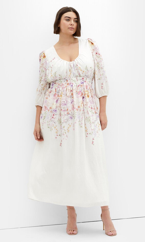 Keyla Print Maxi Dress - ivory, WHITE, hi-res image number null