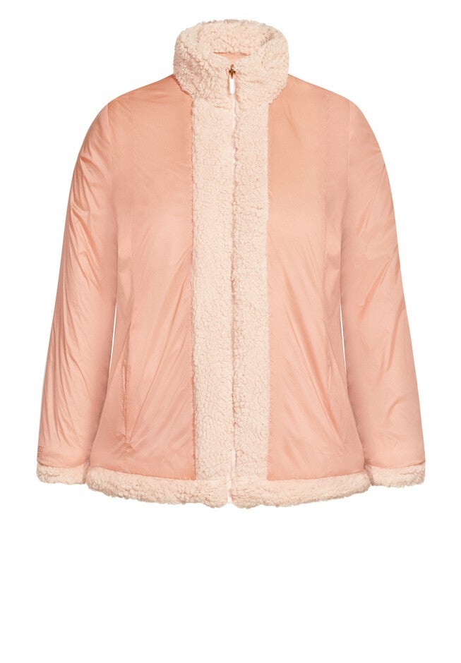 Sketchers Cozy Fleece Reversible Jacket, PINK, alternate image number null
