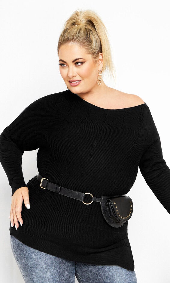 Lean In Sweater - black, BLACK, hi-res image number 0
