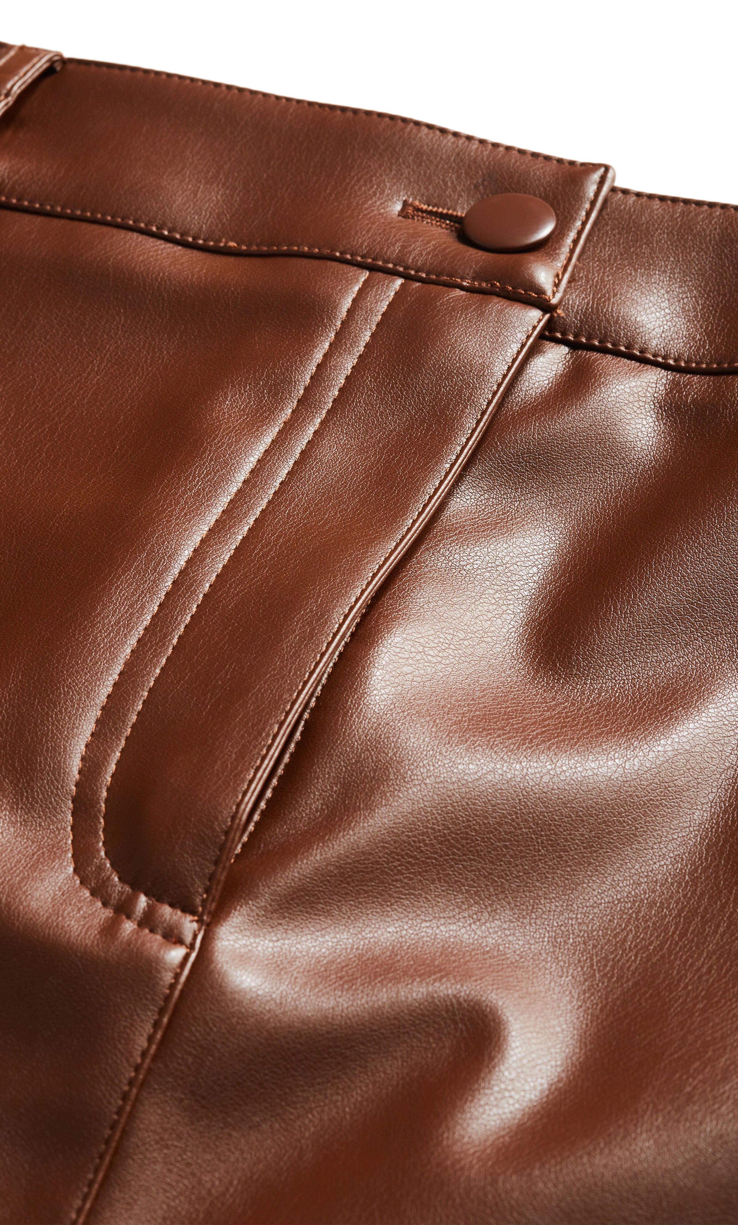 Faux Leather Ivy Skirt - nougat, NOUGAT, alternate image number 5
