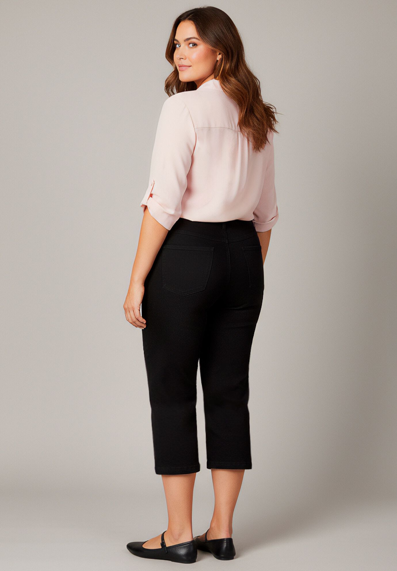 Butter Denim Straight Crop, BLACK, alternate image number 2