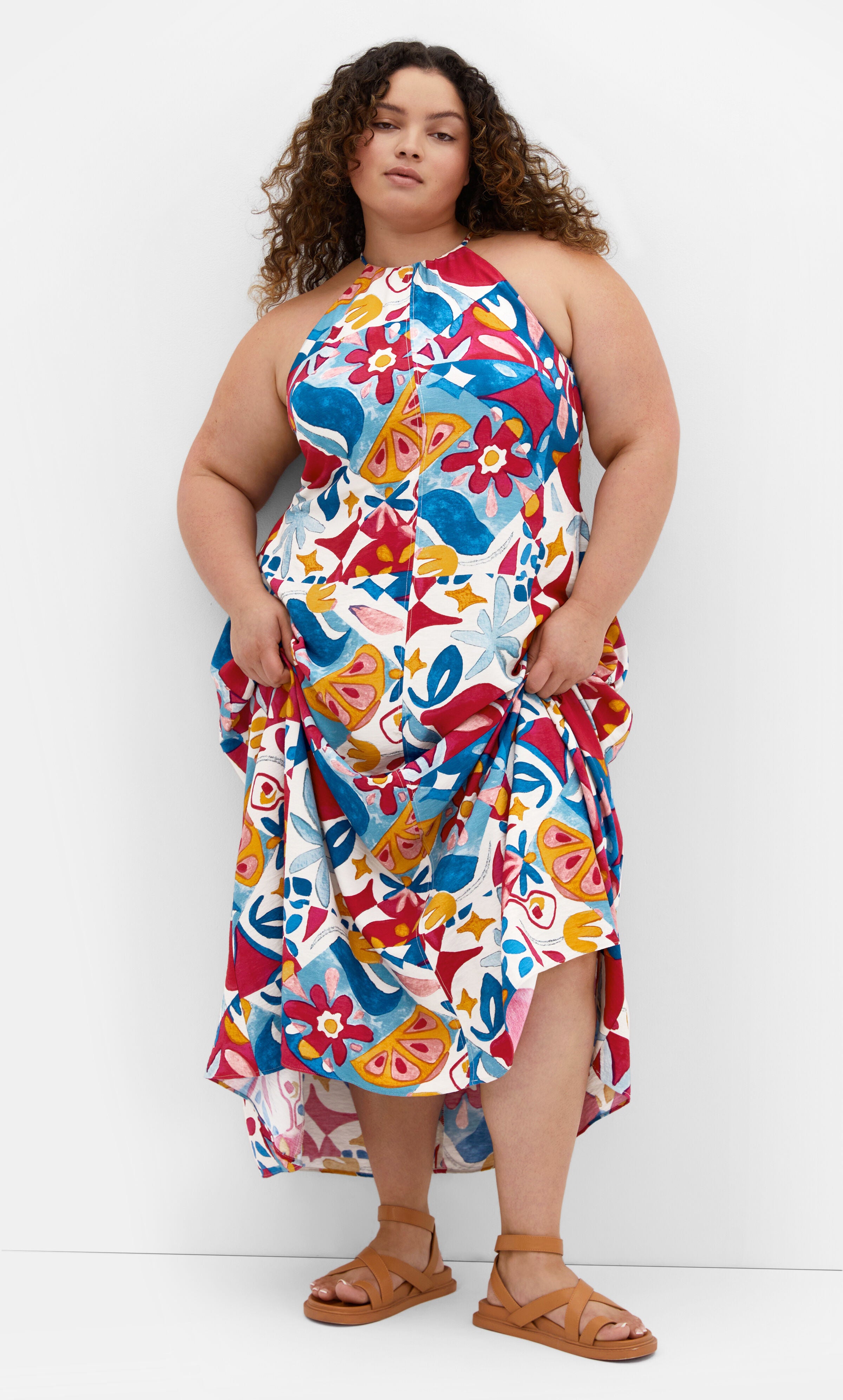Mosaic Maxi Dress - print, BLUE, alternate image number 1