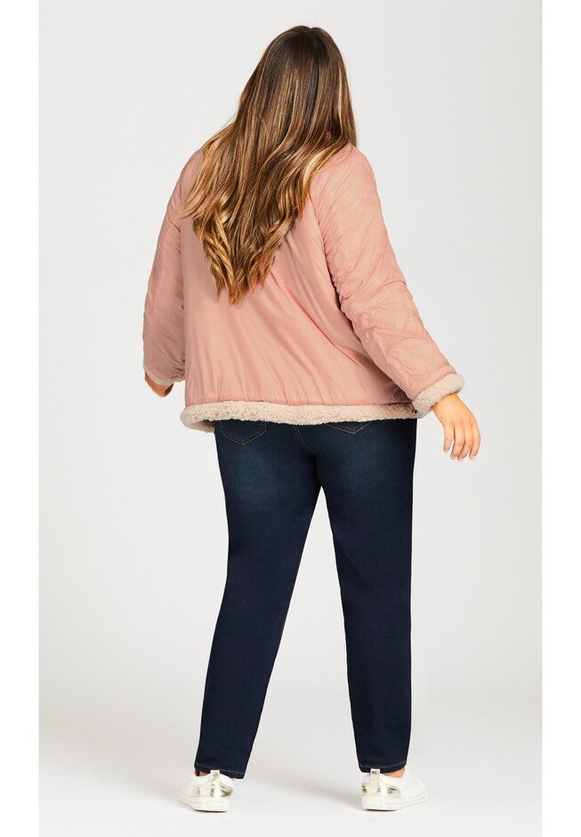 Sketchers Cozy Fleece Reversible Jacket, PINK, alternate image number null