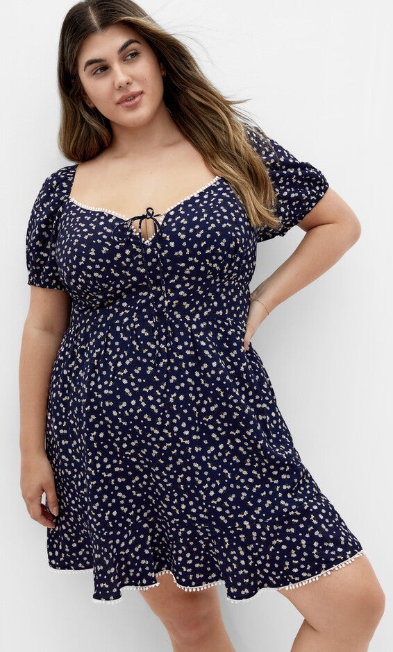 Sky Kiss Dress - navy print, BLUE, hi-res image number null