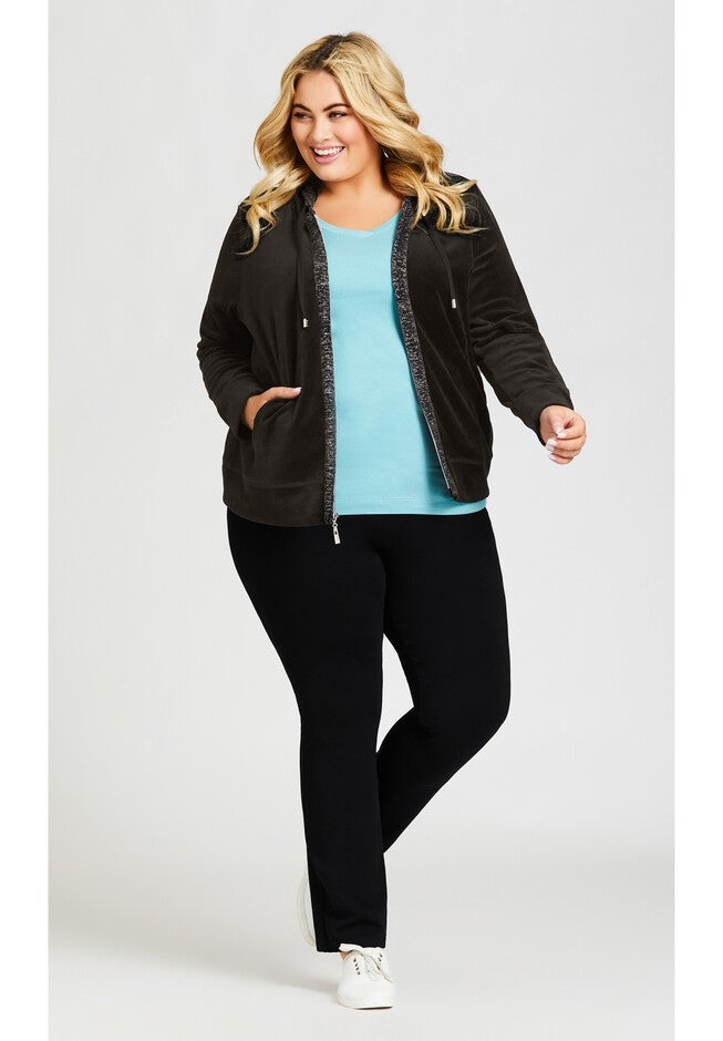 Metallic Velour Jacket, BLACK, alternate image number null