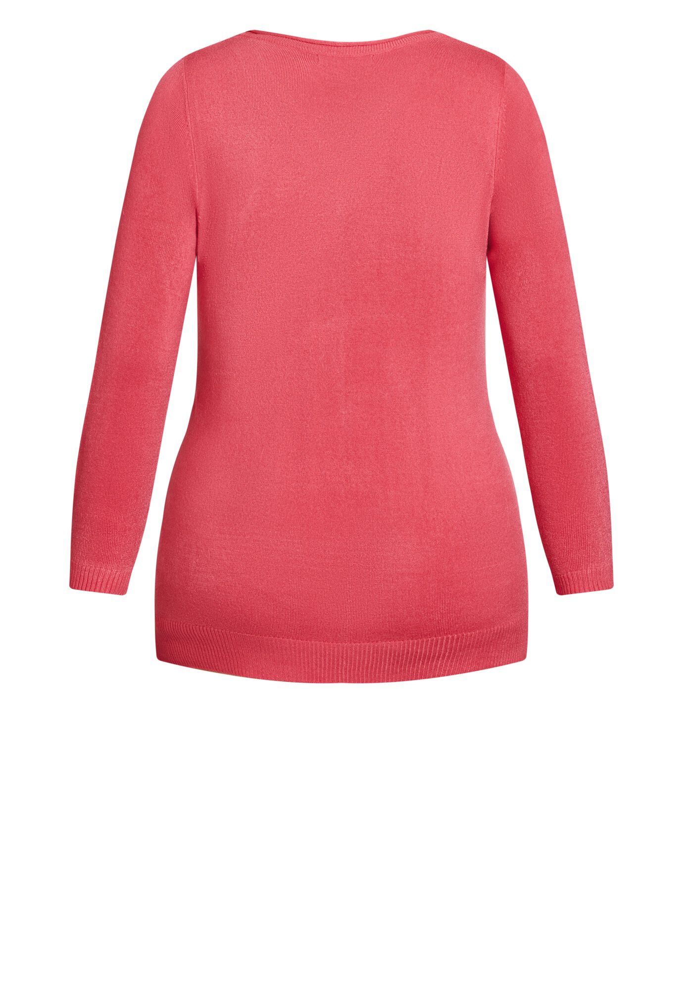 V Neck Sweater, PINK, alternate image number 5