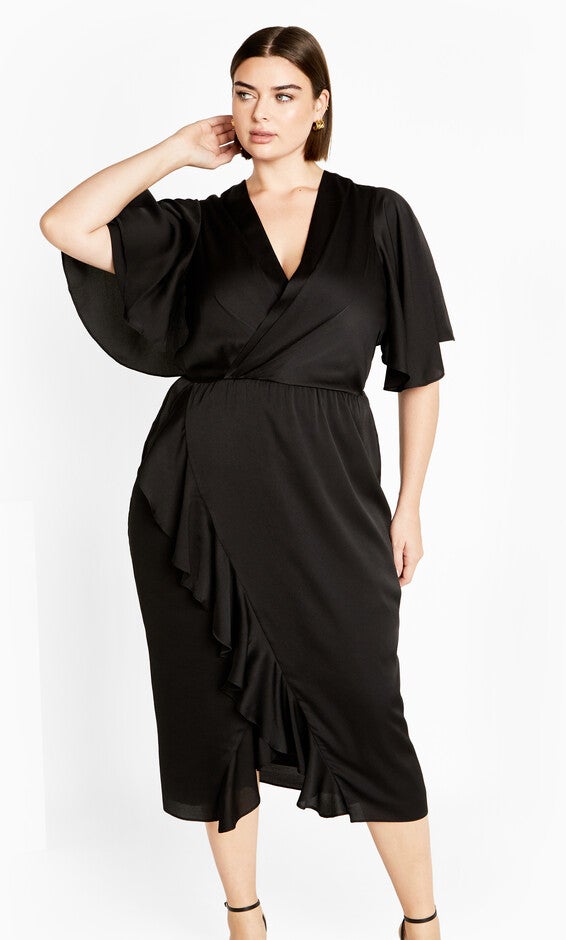 Soft Ruffle Dress - black, BLACK, alternate image number null