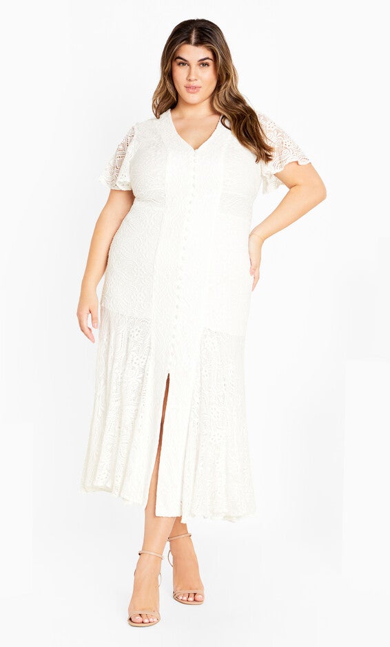 Christa Lace Dress - ivory, IVORY, hi-res image number 0