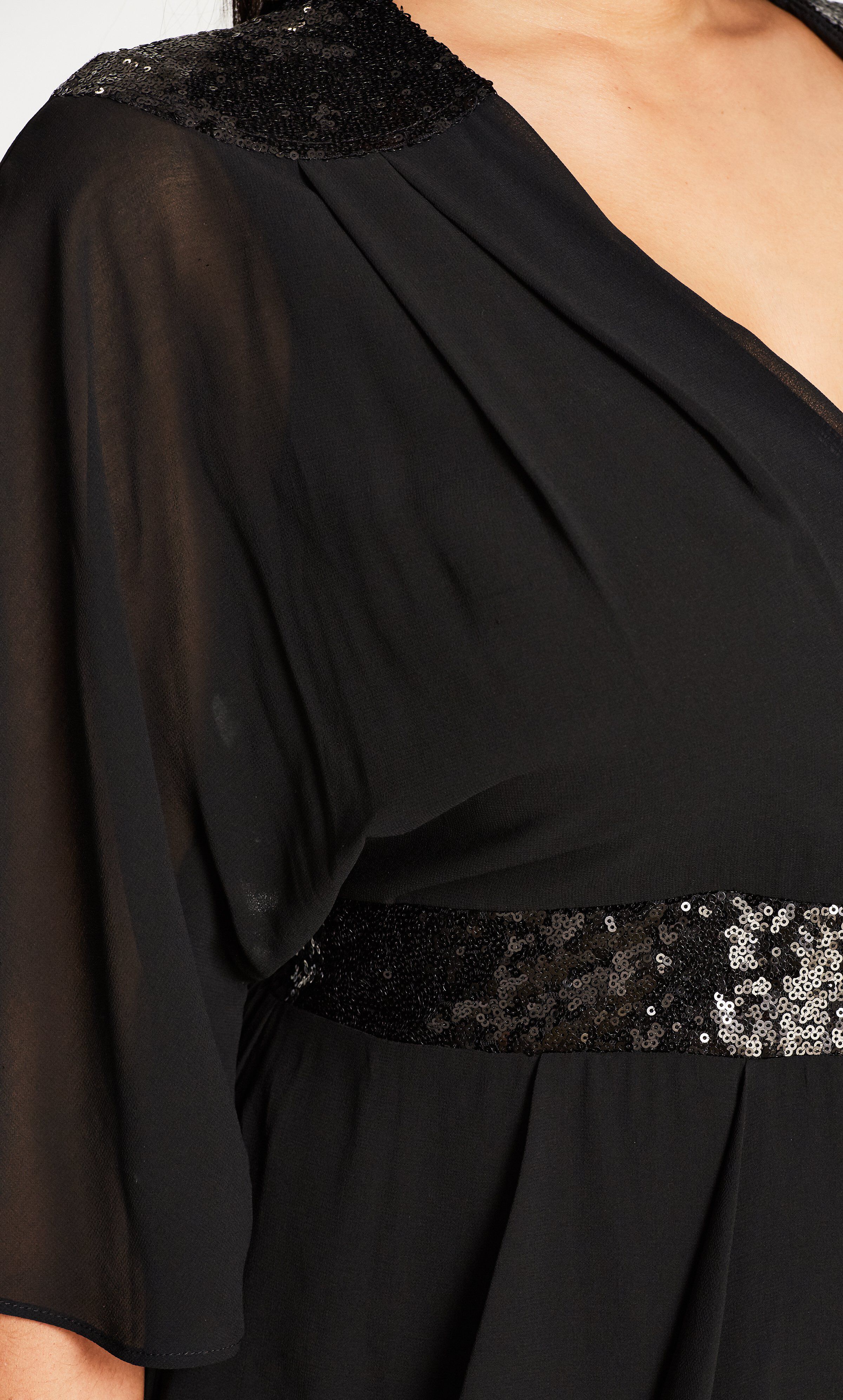 Sequin Wrap Dress - black, BLACK, alternate image number 5