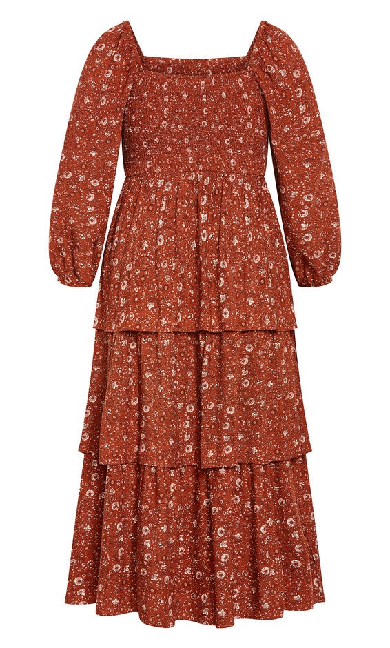 Dahlia Tiered Maxi Dress - spice, ORANGE, alternate image number null