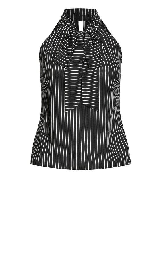 Mia Stripe Top - black, BLACK, alternate image number null