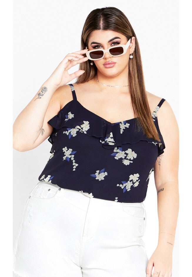 Nicole Print Cami - demure floral, BLUE, hi-res image number 0