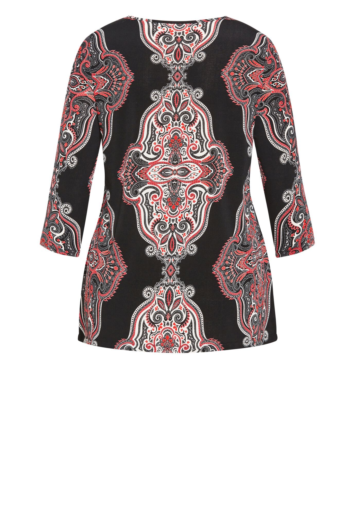 Addison Placement Top, RED PAISLEY, alternate image number 2