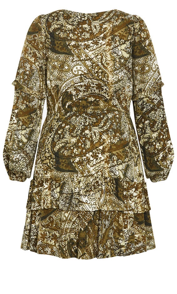 Nicky Print Dress - olive, GREEN, alternate image number null