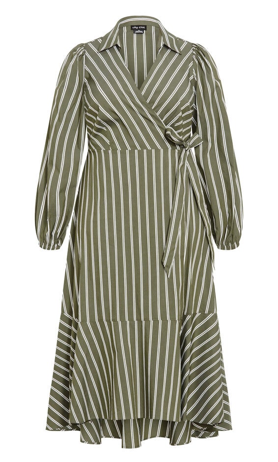 Selena Wrap Dress - olive, GREEN, alternate image number null
