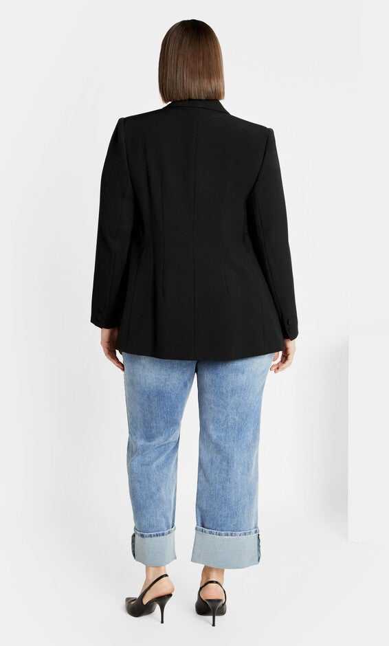 Belted Yasmine Jacket - black, BLACK, alternate image number null