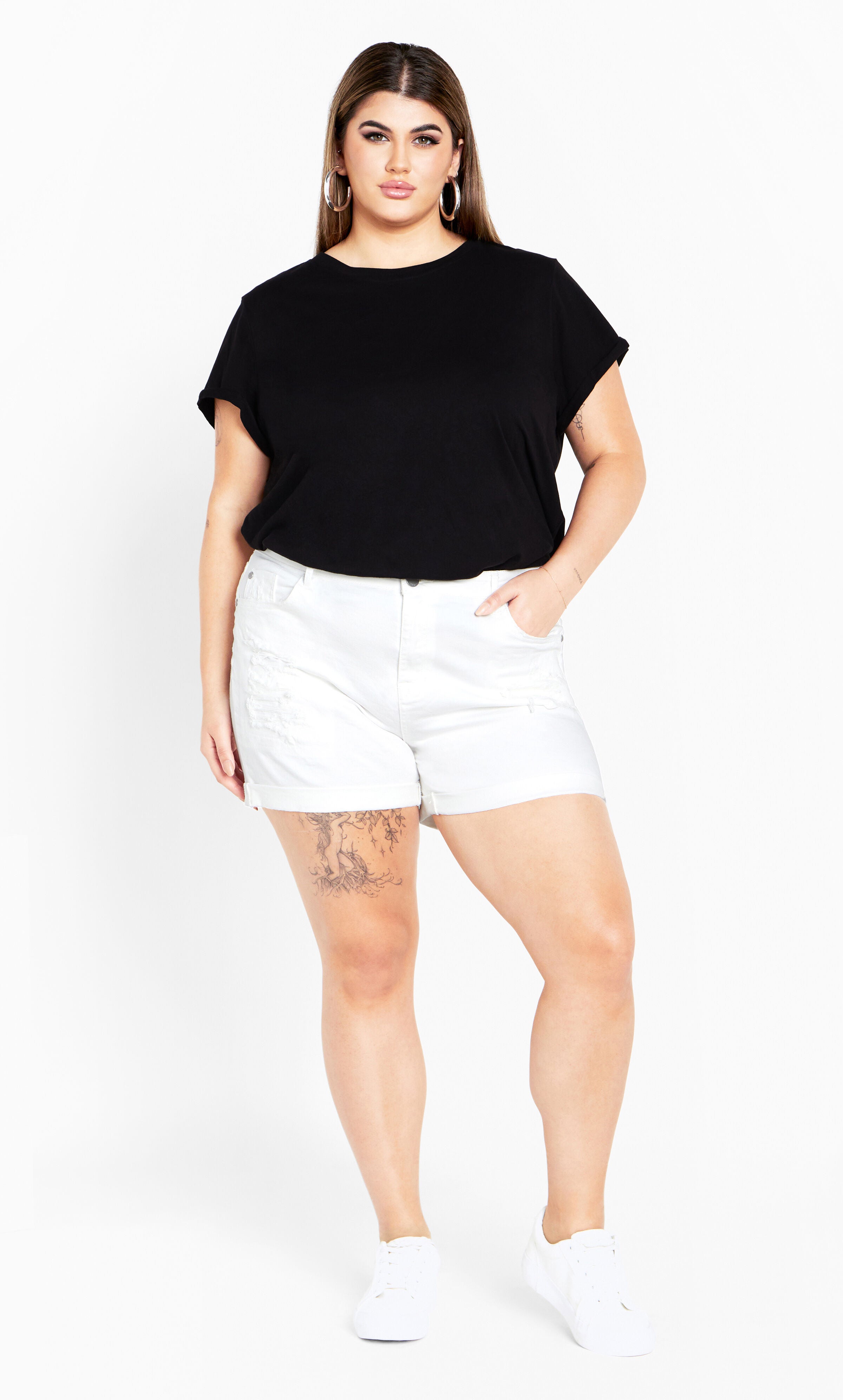 Ripped Love Short - ivory, WHITE, hi-res image number 0