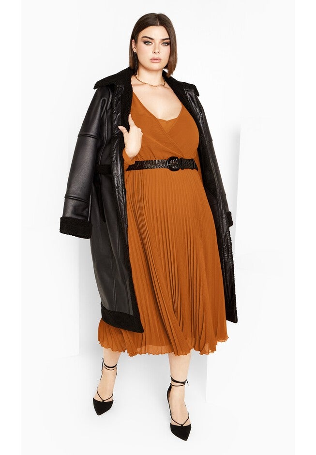 Precious Pleat Dress - caramel, CARAMEL, on-hover image number 1