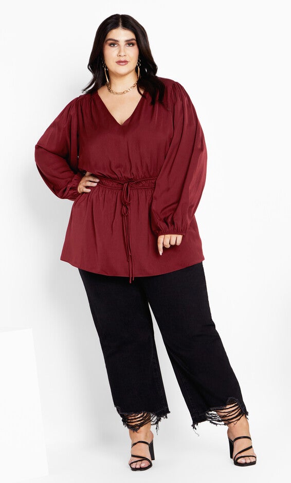 Aubree Shirt - cabernet, RED, alternate image number 2