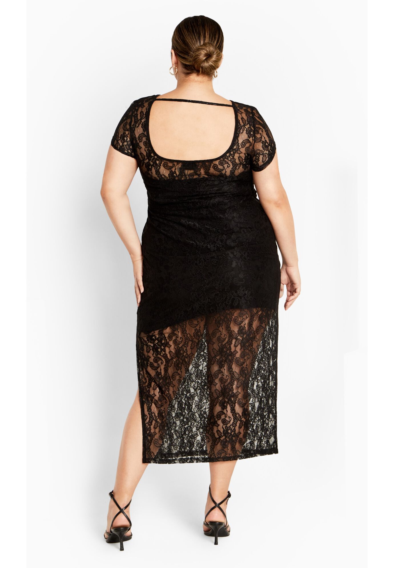 Cassie Lace Maxi Dress - black, BLACK, alternate image number 4