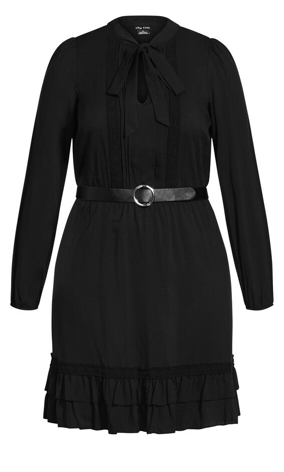 Precious Tie Dress - black, BLACK, alternate image number null