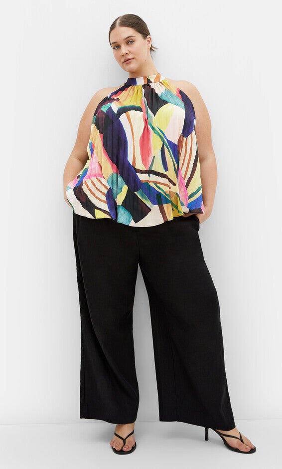 Jayda Top - print, BLACK, alternate image number 1