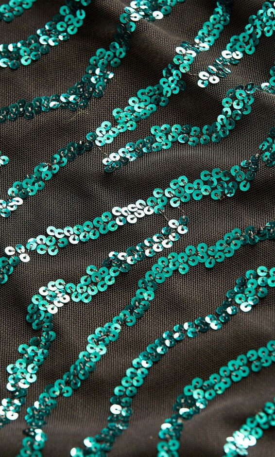 Sequin Stripe Dress - emerald, GREEN, alternate image number null