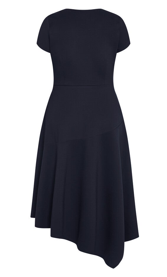Ponte Flare Dress - navy, NAVY, alternate image number null