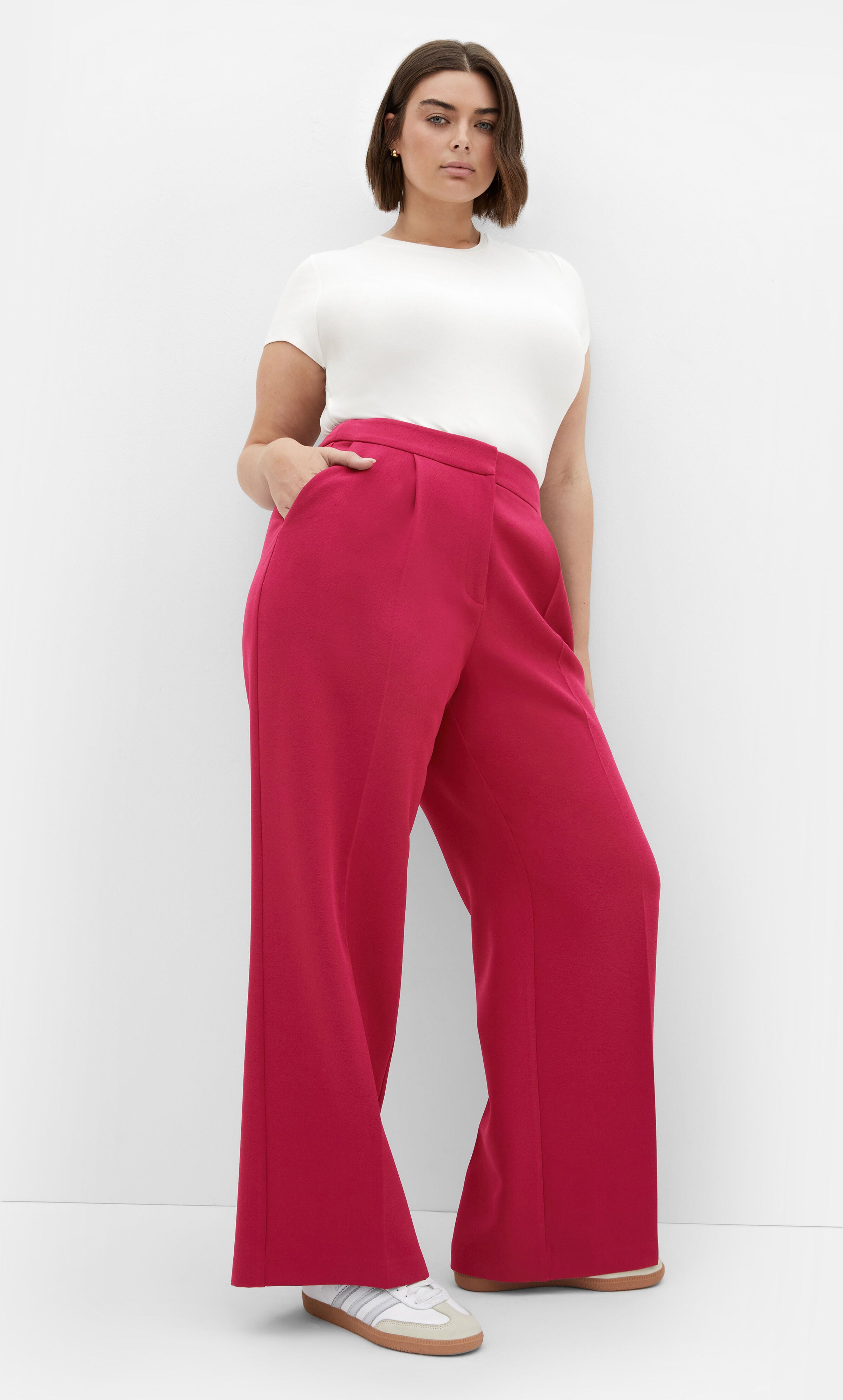 Relaxed Alexis Pant - deep rose, RED, alternate image number 3