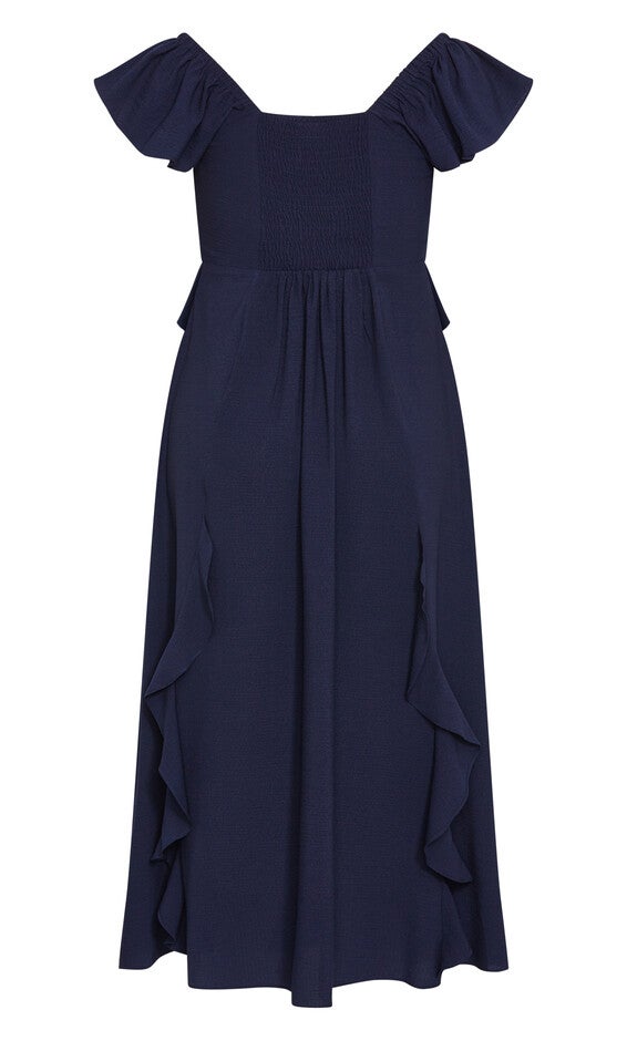 Frill Fee Maxi Dress - navy, NAVY, alternate image number 4