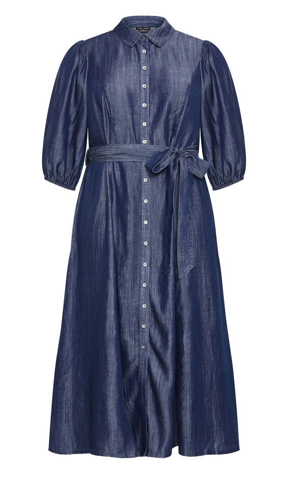 Matilda Dress - dark wash, BLUE, alternate image number 5