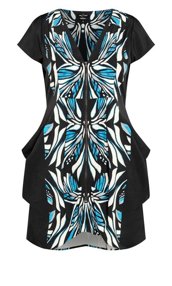Nadia Zip Tunic - teal, TEAL/BLACK, alternate image number null
