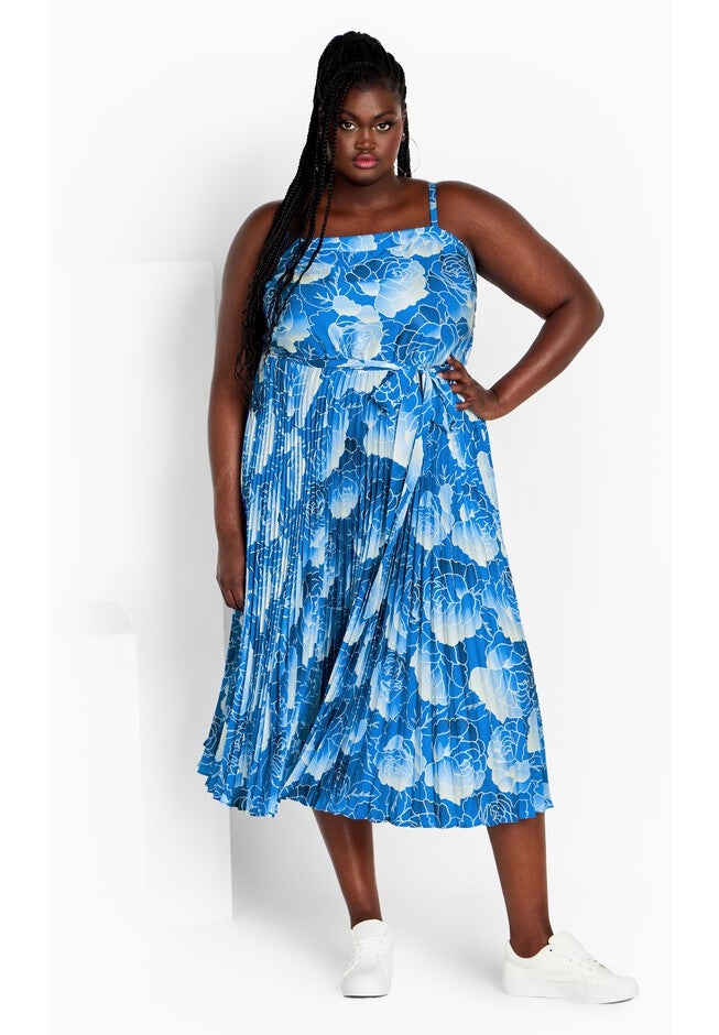 Jayda Print Dress - soft blue, SOFT, on-hover image number 1