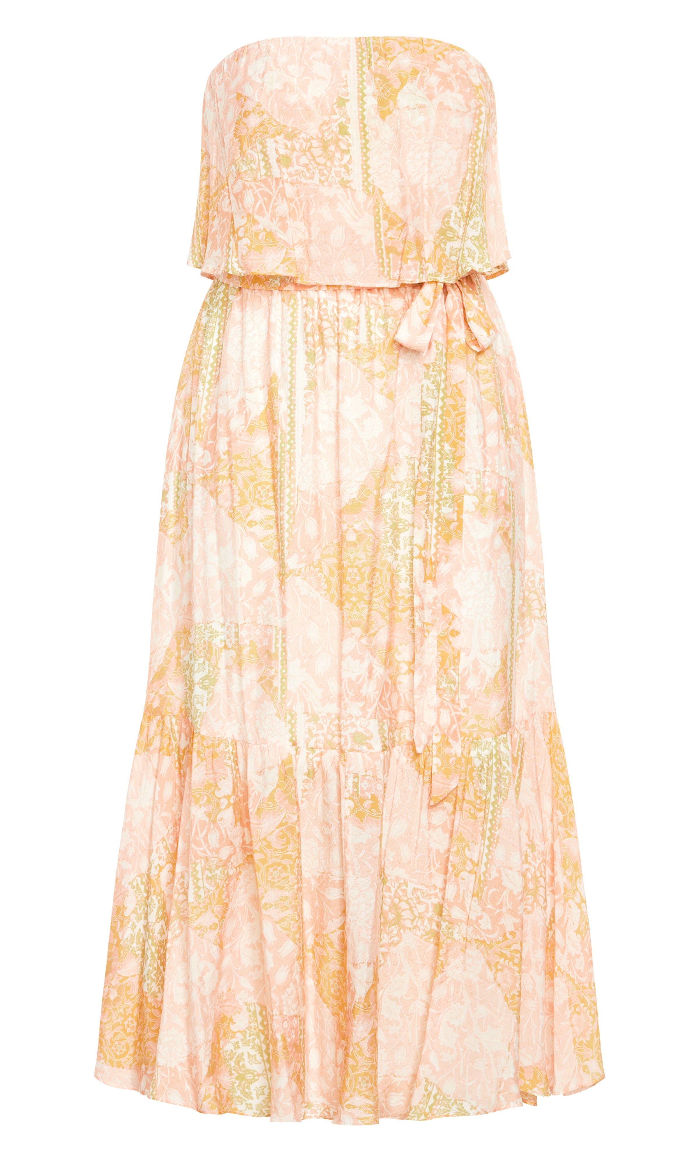 Pia Ruffle Overlay Print Maxi Dress - sunkissed, PINK, alternate image number 3