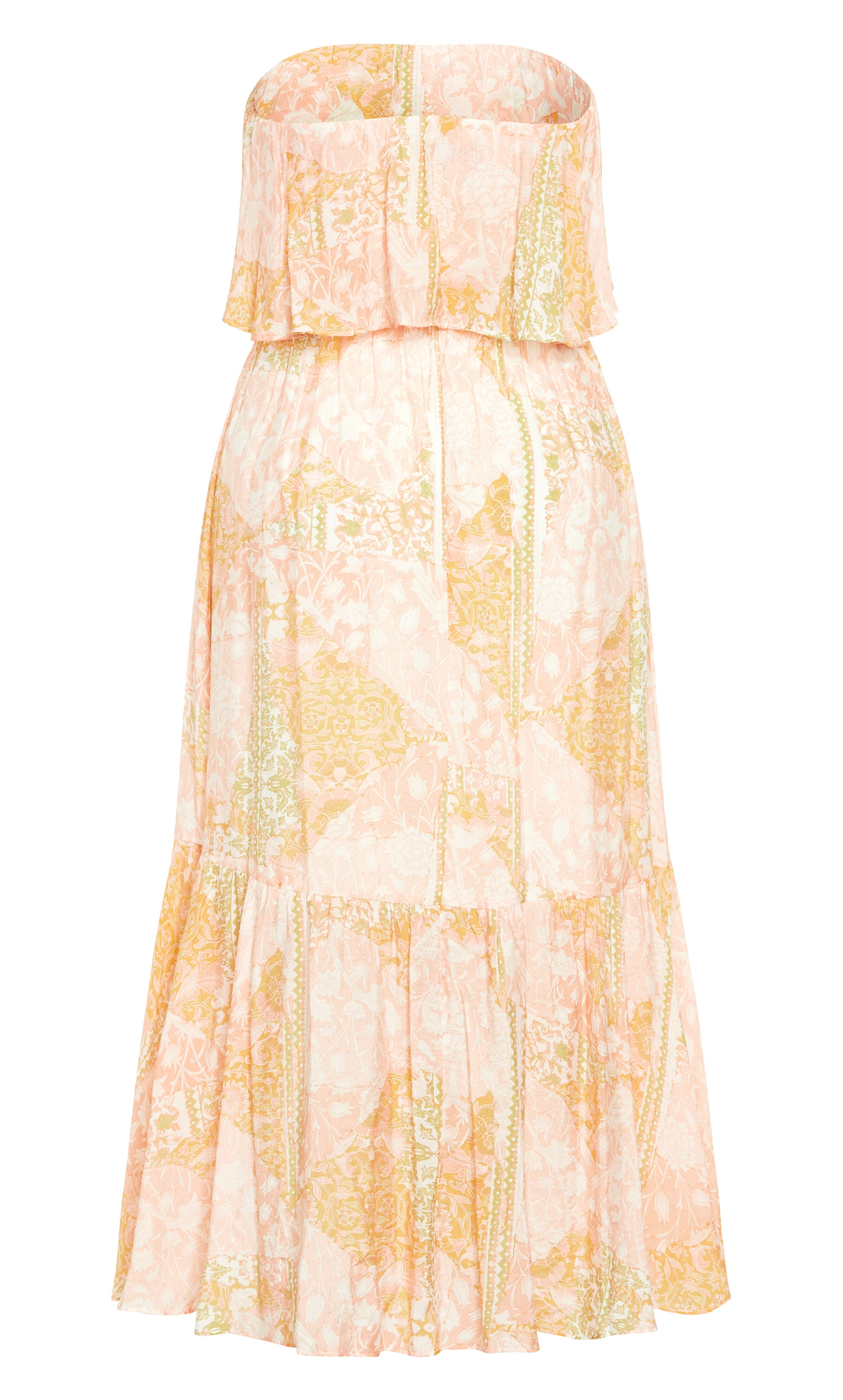 Pia Ruffle Overlay Print Maxi Dress - sunkissed, PINK, alternate image number 4