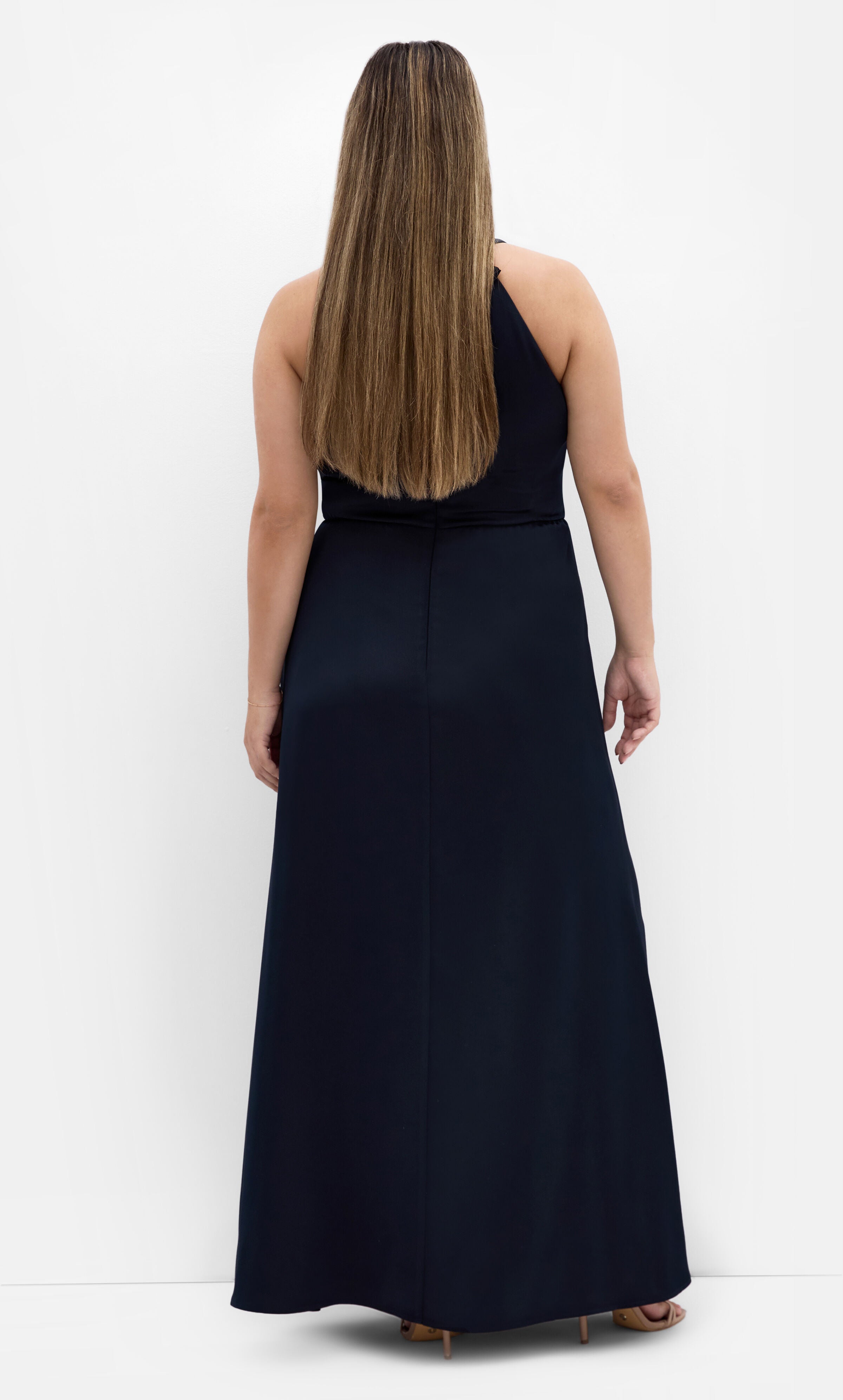 Celina Halter Maxi Dress - navy, NAVY, alternate image number 2