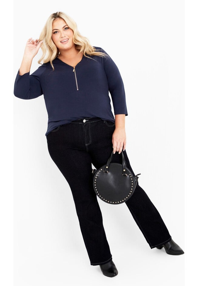 Fiona Zip Top, MIDNIGHT BLOOM, on-hover image number null