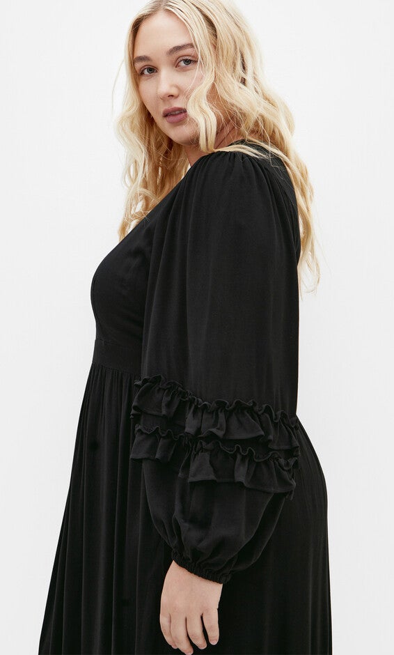 Malia Plain Maxi Dress - black, BLACK, alternate image number 3