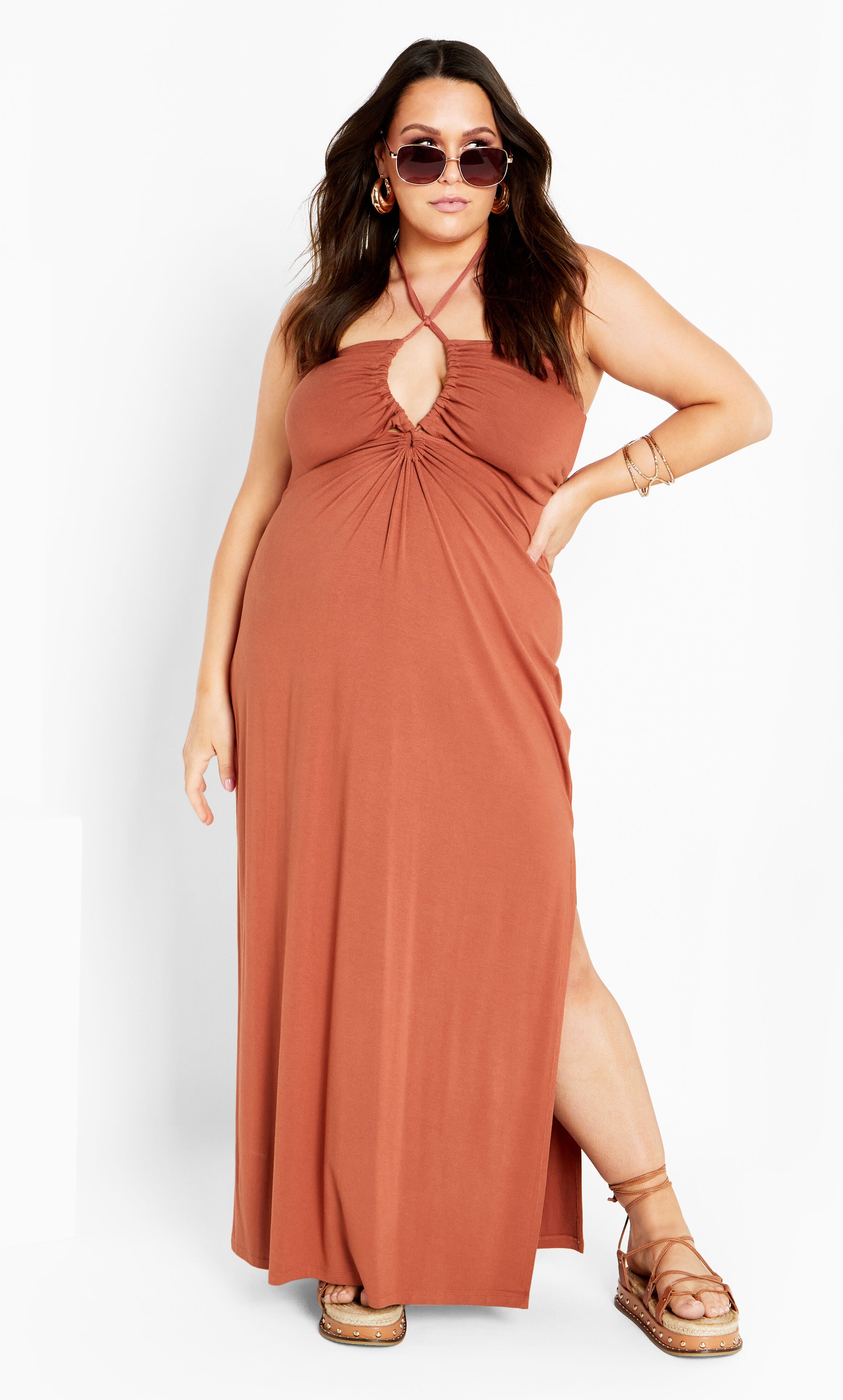Miley Maxi Dress - tan, BROWN, alternate image number 2