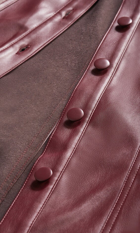 Faux Leather Hunter Dress - berry, PURPLE, alternate image number null