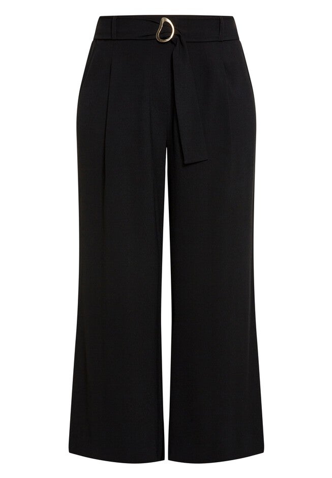 Jill Belted Wide Leg Pant, BLACK, alternate image number null