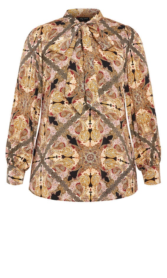 Lucille Print Shirt - paisley mirage, BROWN, alternate image number 5
