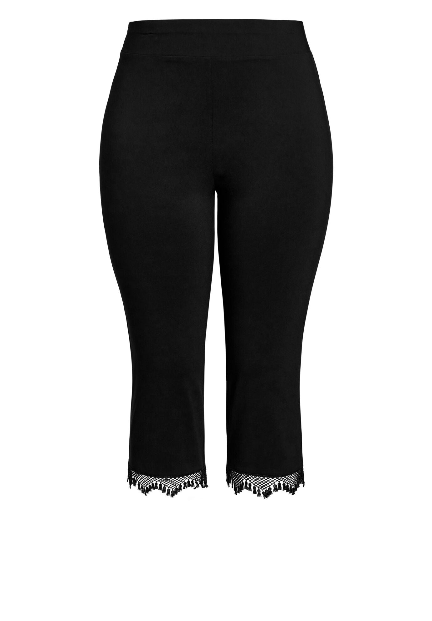 Super Stretch Lace Capri, BLACK, alternate image number 2