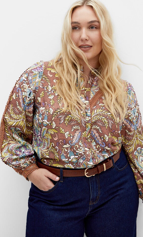 Mysteria Print Shirt - saddle, BROWN, hi-res image number null