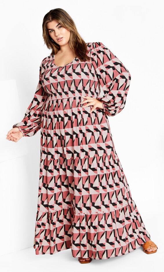 Jayden Print Maxi Dress - dusty rose, PINK, hi-res image number 0