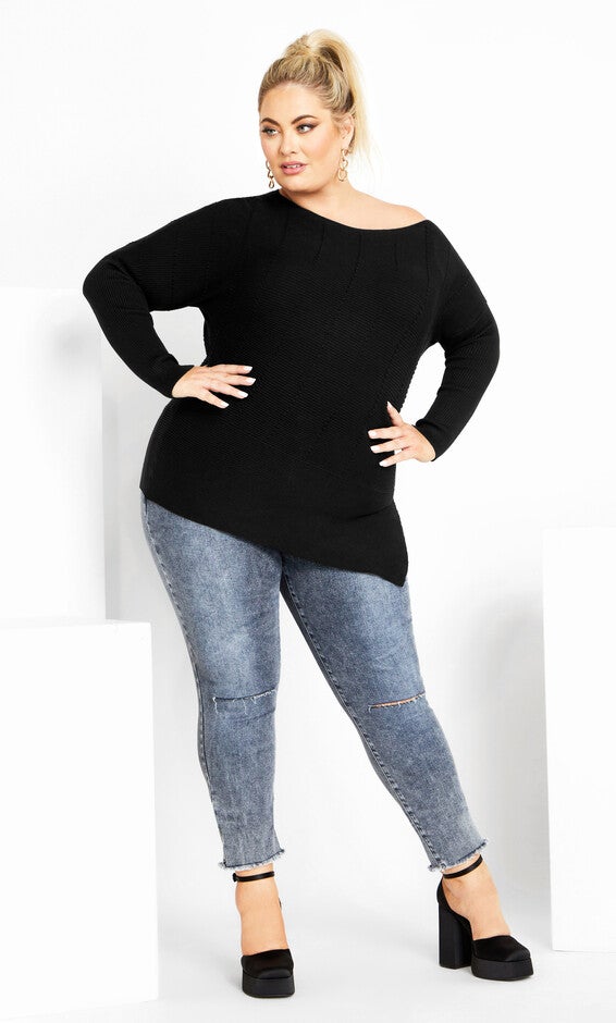 Lean In Sweater - black, BLACK, alternate image number 4