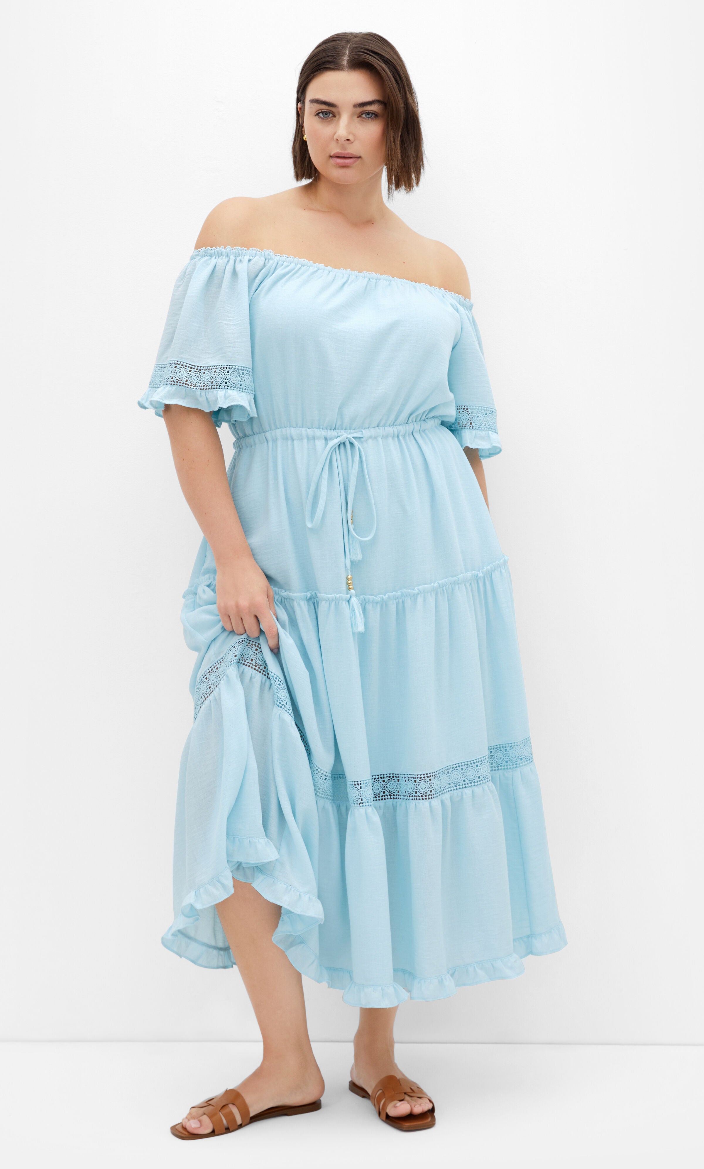 Angel Midi Dress - ice blue, BLUE, hi-res image number 0